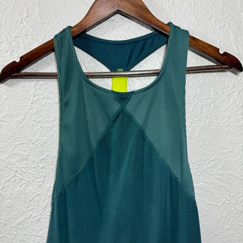 BuffBunny Collection Racerback Tank Top XS Modal Neon T-Strap Ribbed Hunter Gym - Picture 3 of 10